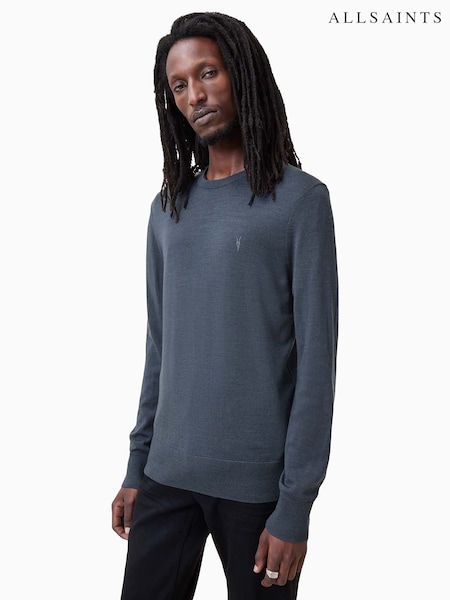 AllSaints Blue Mode Merino Crew Jumper (F07422) | £105