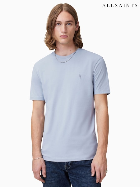 AllSaints Blue Brace Short Sleeve Crew 100% Organic Cotton Shorts (F07430) | £39