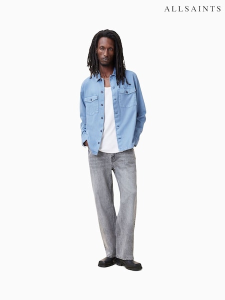 AllSaints Blue Spotter Long Sleeve Shirt (F07470) | £109
