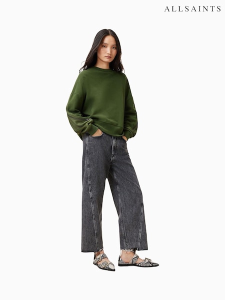 AllSaints Green Peggy Zip Sweatshirt (F07489) | £129