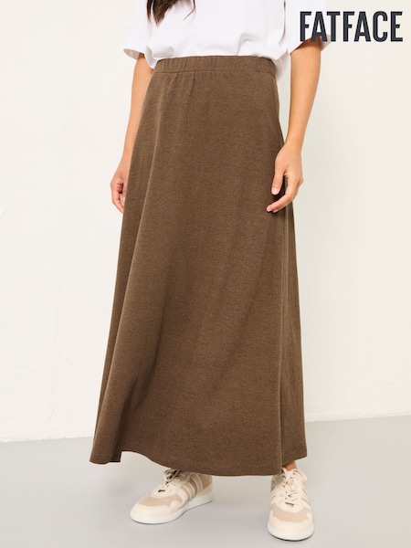 FatFace Kitty Chocolate Brown Jersey Maxi Skirt (F07558) | £48