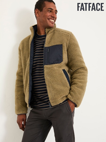 FatFace Tromso Khaki Green Fleece Jacket (F07611) | £89