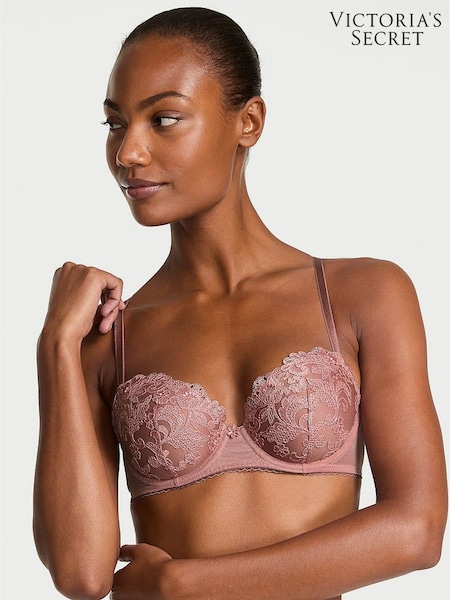 Victoria's Secret Pink Rose Lightly Lined Demi  Blossom Embroidery Bra (F07648) | £59