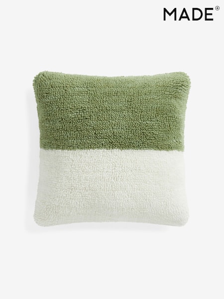 MADE.COM Green Lori Tufted Berber Cushion (F07840) | £25