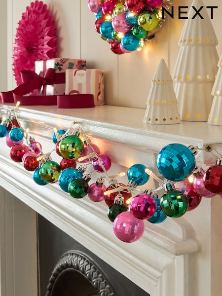 Bright Lit Bauble Christmas Garland (F08015) | £28