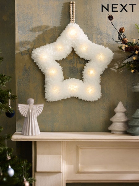 Natural Borg Light Up Star Wreath (F08067) | £30