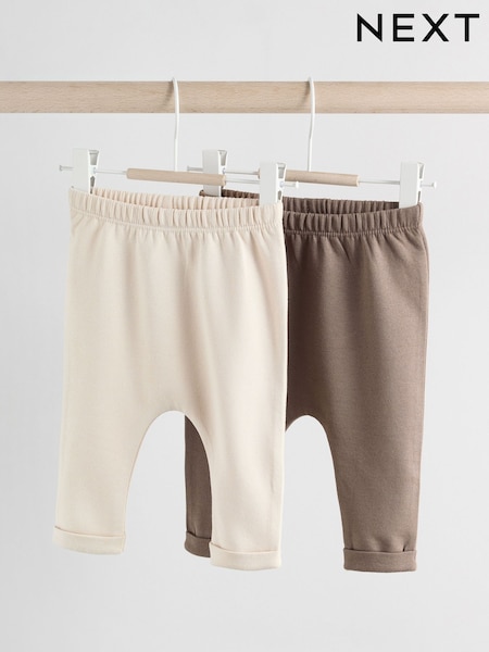 Neutral Bear Baby 100% Cotton Leggings 2 Pack (0mths-2yrs) (F08075) | £10 - £12