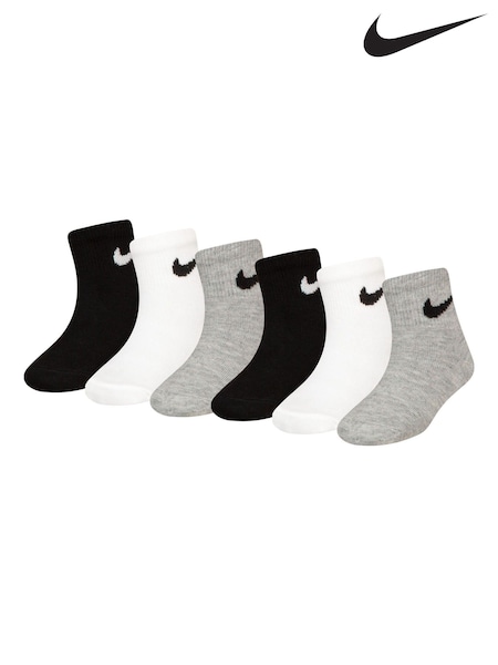 Nike White Little Kids Socks 6 Pack (F08114) | £14