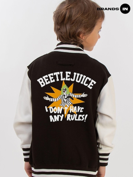 Brands In Black Boys Beetlejuice I Don't Have Any Rules Varsity Jacket (F08130) | £50