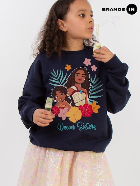 Brands In Blue Girls Sisters Disney Moana Ocean Sweatshirt (F08143) | £25
