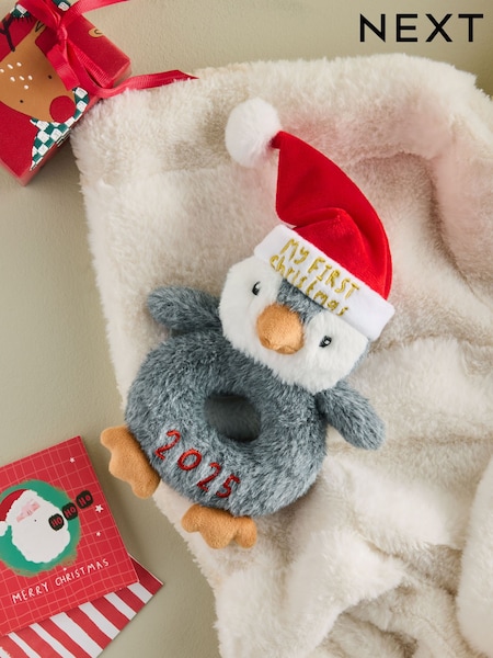 Grey Babys First Christmas 2025 Rattle (F08153) | £10
