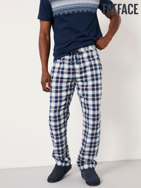 FatFace Boray Light Blue Check Pyjama Bottoms (F08253) | £39.50