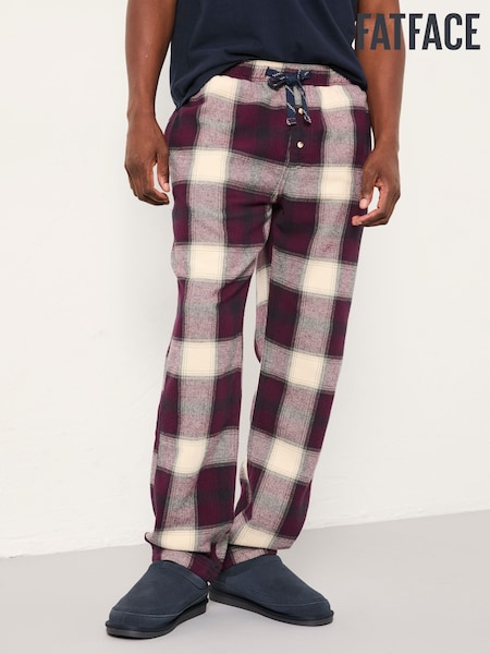 FatFace Connel Burgundy Red Check Pyjama Bottoms (F08266) | £39.50