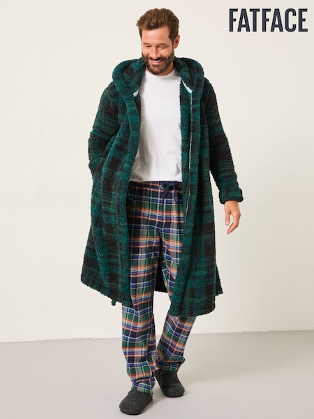 FatFace Dark Green Snuggle Check Robe (F08268) | £65
