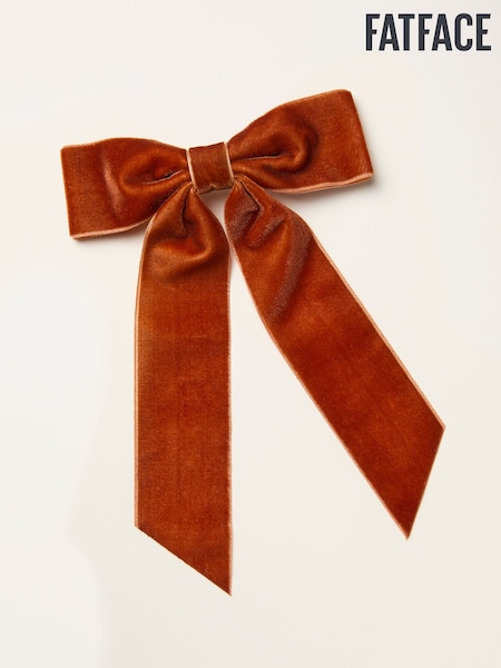 FatFace Burnt Orange Velvet Hair Bow (F08283) | £8.50