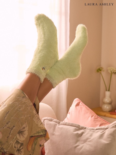 Laura Ashley Sage Green Cosy Socks 1 Pack (F08348) | £10