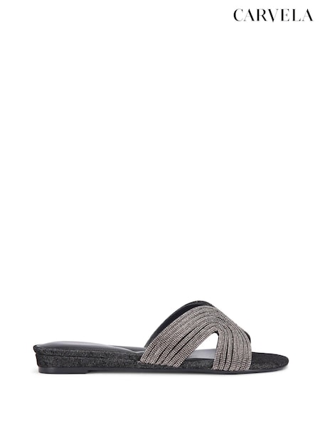 Carvela Chrome Gala Mule Jewel Sandals (F08442) | £139