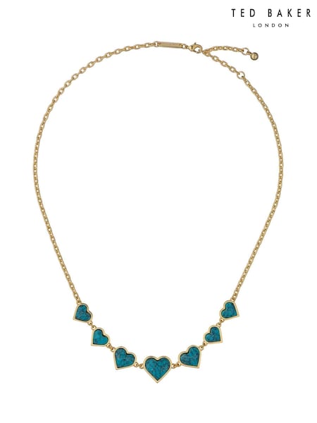 Ted Baker Gold Tone Farah: Faceted Stone Heart Necklace (F08496) | £75