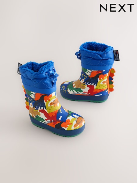 Blue Dinosaurs Thermal Thinsulate™ Lined Cuff Wellies (F08534) | £17 - £20