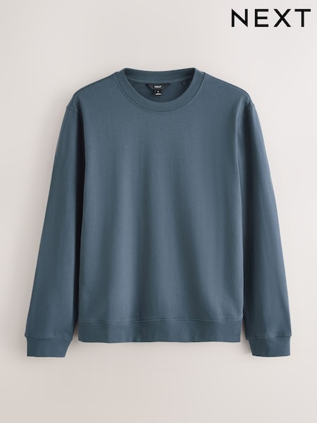 Petrol Blue Lightweight Crew Neck Sweatshirt (F08912) | £20