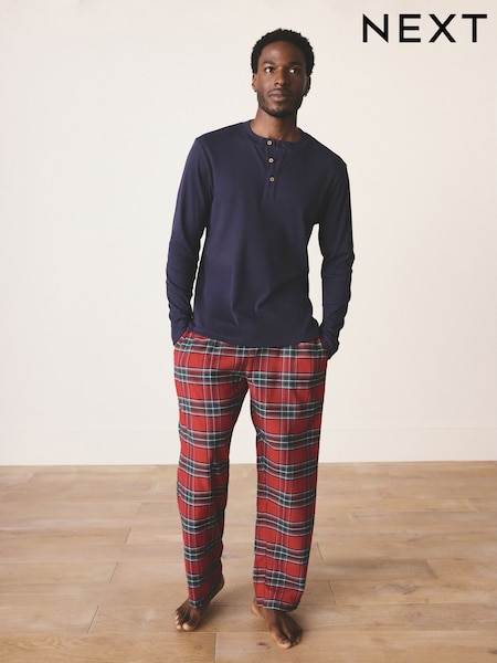 Red Flannel Check Matching Family Christmas Long Sleeve Pyjamas (F08925) | £36