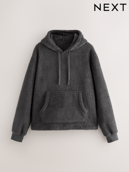 Slate Grey Borg Overhead Hoodie (F08936) | £30