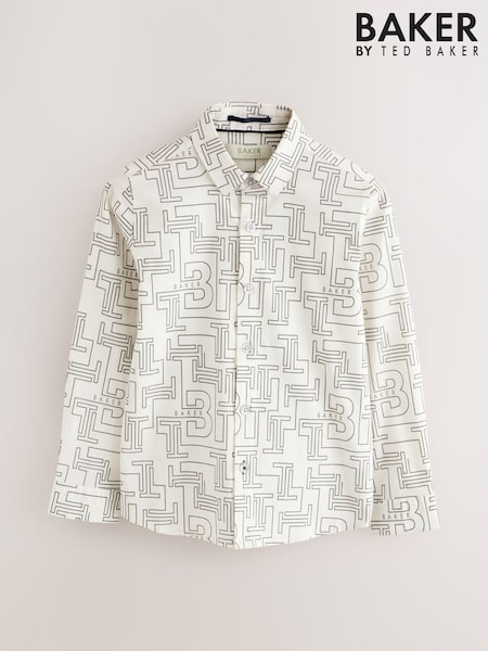 Baker by Ted Baker All Over Print White Shirt (F08965) | £24 - £28