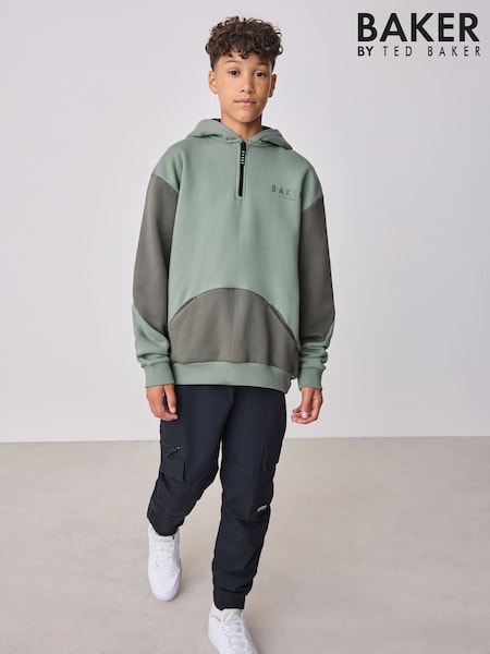 Baker by Ted Baker Oversized Green Back Graphic Hoodie (F09033) | £28 - £33