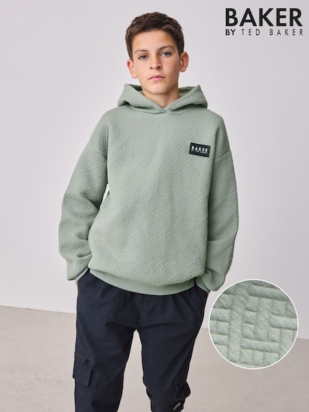 Baker by Ted Baker Green Textured Hoodie (F09051) | £28 - £33