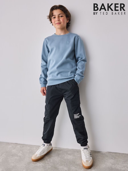 Baker by Ted Baker Blue Textured Sweatshirt (F09054) | £0