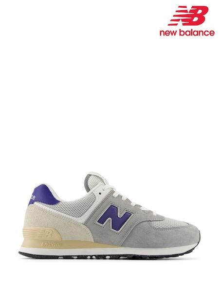 New Balance Grey/Blue Womens 574 Trainers (F09057) | £100