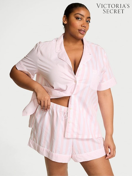 Victoria's Secret Pretty Blossom Pink Stripe Cotton Short Pyjama Set (F09084) | £45