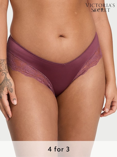 Victoria's Secret Purple Vapor Cheeky Rose Lace Trim Knickers (F09104) | £14