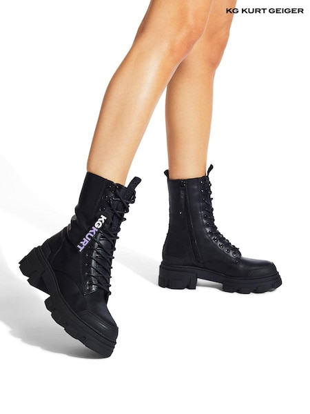 KG Kurt Geiger Trekker Lace Up2 Black Boots (F09120) | £149