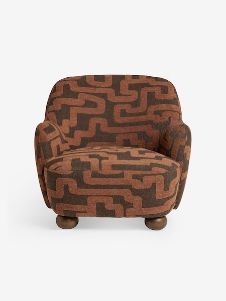 MADE.COM Clyde Abstract Weave Chocolate Brown Ellio Accent Chair (F09228) | £425