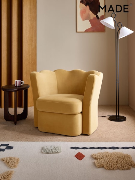MADE.COM Soft Caramel Brown Velvet Maya Accent Chair (F09235) | £499