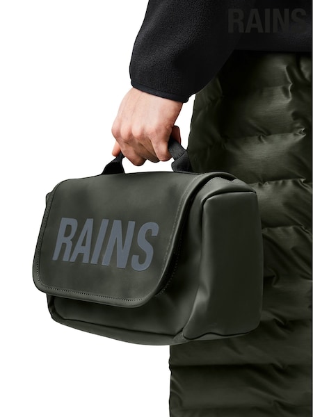 Rains Khaki Green Texel Wash Bag (F09267) | £65
