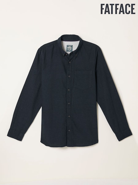 FatFace Oxlow Navy Long Sleeve Plain Shirt (F09282) | £49.50