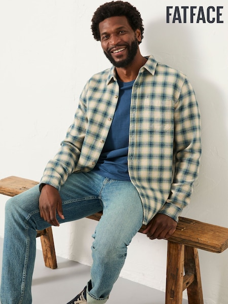 FatFace Tanton Natural Long Sleeve Textured Check Shirt (F09308) | £49.50