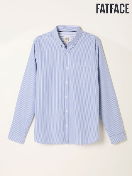 FatFace Tarvin Blue Long Sleeve Stripe Shirt (F09332) | £49.50