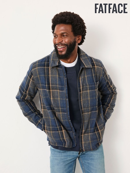 FatFace Jasper Navy Wool Mix Overshirt (F09346) | £79