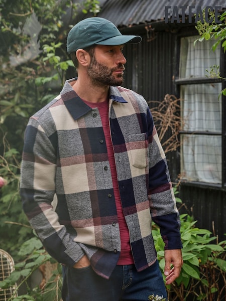 FatFace navy Long Sleeve Relaxed Fit Send Check Shirt (F09347) | £55
