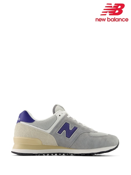 New Balance Grey/Blue Mens 574 Trainers (F09390) | £100