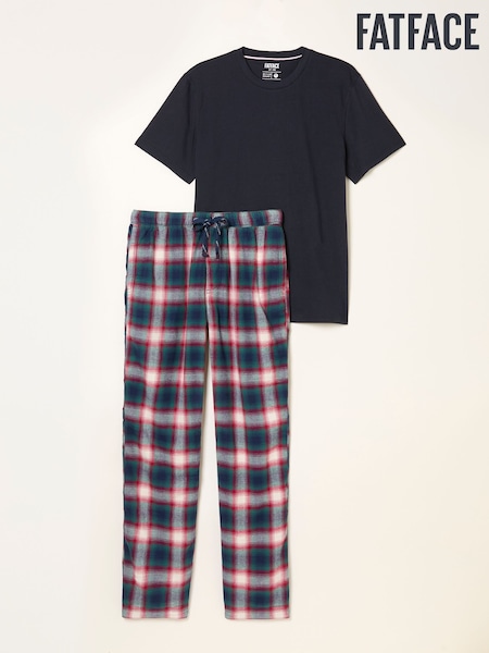 FatFace Tyne Navy Check Pyjama Set (F09391) | £55