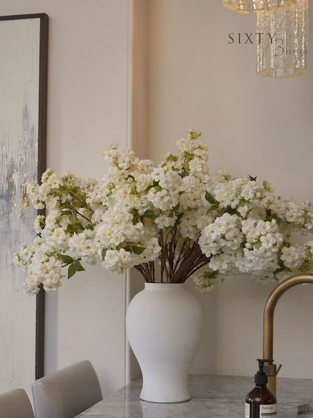 Sixty3 Styled White Elena Vase (F09456) | £110
