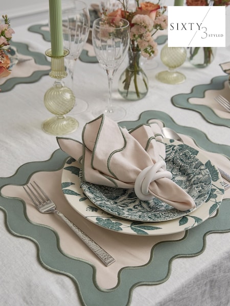 Sixty3 Styled Set of 4 Sage Napkins (F09460) | £60