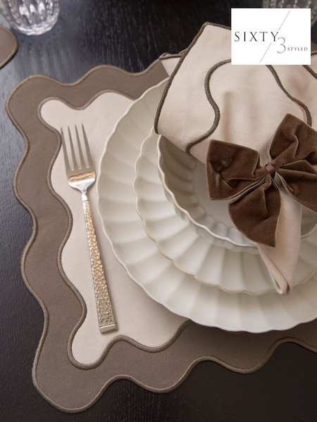 Sixty3 Styled Set of 4 Mocha Placemats (F09468) | £72