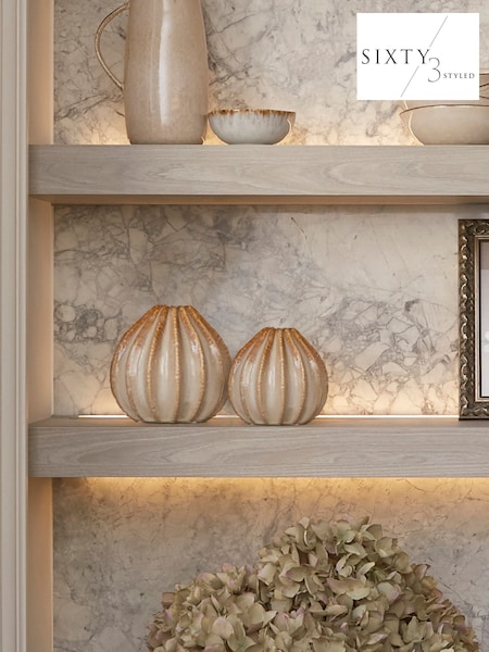 Sixty3 Styled Neutral Set of 2 Lydia Vases (F09471) | £85