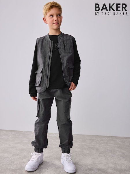 Baker by Ted Baker Black Gilet T-Shirt and Trousers Set (F09493) | £53 - £60