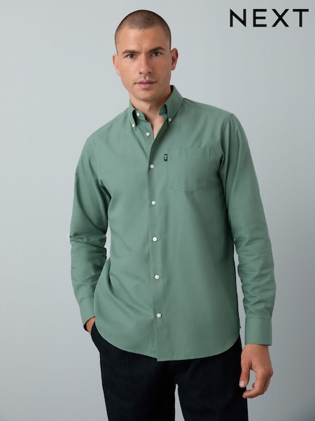 Seafoam Green Regular Fit Button Down Easy Iron Oxford Shirt (F09521) | £24